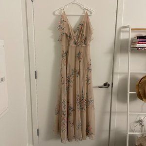 Jenny Yoo Cassie Flutter Sleeve Surplice Gown